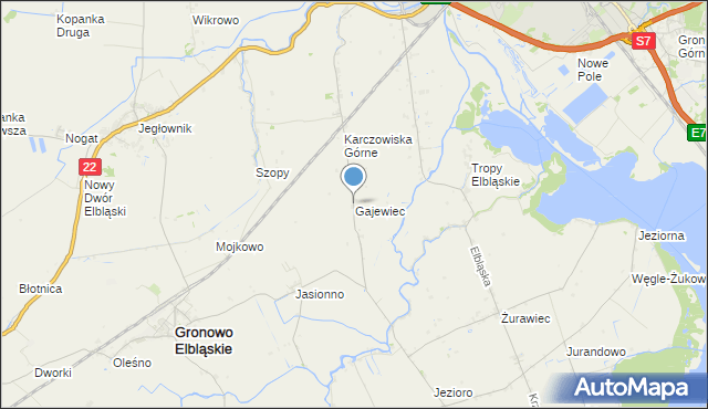 mapa Gajewiec, Gajewiec na mapie Targeo